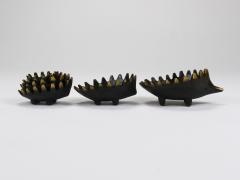 Herta Baller Walter Bosse Hedgehog Stackable Brass Ashtrays Herta Baller Austria 1950s - 4214733