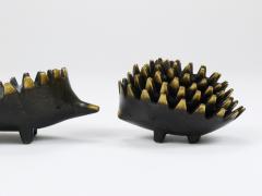 Herta Baller Walter Bosse Hedgehog Stackable Brass Ashtrays Herta Baller Austria 1950s - 4214737
