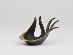 Herta Baller Walter Bosse Sculptural Brass Hand Bowl or Ashtray Herta Baller Austria 1950s - 4641856