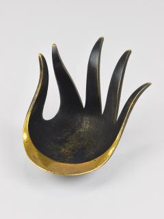Herta Baller Walter Bosse Sculptural Brass Hand Bowl or Ashtray Herta Baller Austria 1950s - 4641860