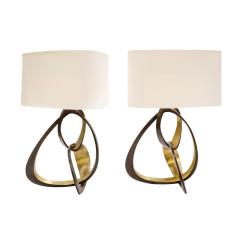 Herve Van Der Straeten Chic Pair of Bronze Volubile Table Lamps 2007 - 3018705