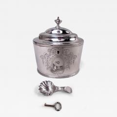 Hester Bateman Hester Bateman English Georgian Neoclassical Tea Caddy with Spoon 1784 - 4337849