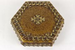 Hexagonal 19th Century Wooden Jewelry Box Handpainted Austria ca 1890 - 3921384