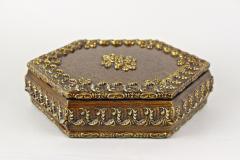 Hexagonal 19th Century Wooden Jewelry Box Handpainted Austria ca 1890 - 3921392