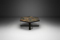 Hexagonal Coffee Table with Stone Top Europe Mid 20th Century - 4528298