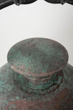 Hexagonal Glass Paneled Domed Verdigris Green Copper Lantern - 3993823