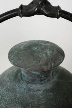 Hexagonal Glass Paneled Domed Verdigris Green Copper Lantern - 3993831