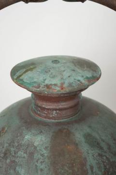 Hexagonal Glass Paneled Domed Verdigris Green Copper Lantern - 4051697