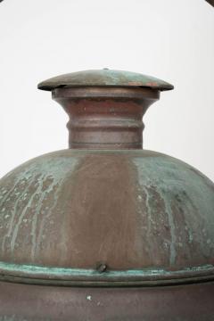 Hexagonal Glass Paneled Domed Verdigris Green Copper Lantern - 4051717