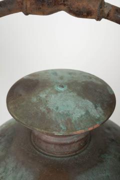 Hexagonal Glass Paneled Domed Verdigris Green Copper Lantern - 4051720