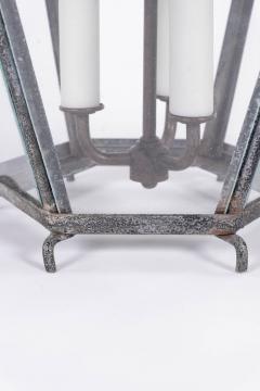 Hexagonal Glass Paneled Domed Verdigris Green Copper Lantern - 4540739