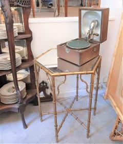 Hexagonal Golden Faux bamboo Side Table from the 70s - 3816082