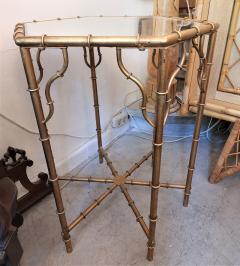 Hexagonal Golden Faux bamboo Side Table from the 70s - 3816085