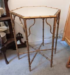 Hexagonal Golden Faux bamboo Side Table from the 70s - 3816086