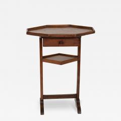 Hexagonal Shaped Walnut Merchant s Table French circa 1870 - 3683250