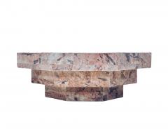 Hexagonal Stacked Pink Marble Coffee Table Italy 1970 - 3037003