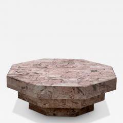 Hexagonal Stacked Pink Marble Coffee Table Italy 1970 - 3038311