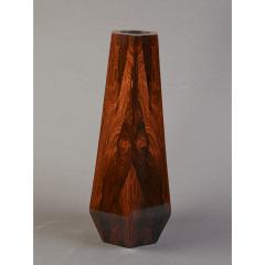 Hexagonal Tall Vessel in Beautifully Grained Veneered Wood - 2563344