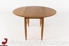 Heywood Wakefield Mid Century Maple Wheat Round Drop Leaf Dining Table - 2574943