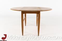 Heywood Wakefield Mid Century Maple Wheat Round Drop Leaf Dining Table - 2574945