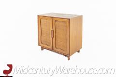 Hickory Manufacturing Mid Century Walnut and Cane 2 Door Cabinet - 2569506