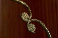 High Back Chiavari Chair in Patinated Brass and Embroidery Italy 1960s - 4468057