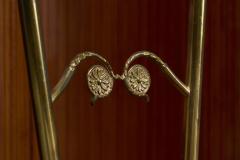 High Back Chiavari Chair in Patinated Brass and Embroidery Italy 1960s - 4468058