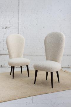 High Back Italian Chairs in Cream Boucl a Pair - 3826689