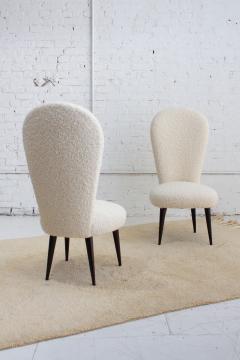 High Back Italian Chairs in Cream Boucl a Pair - 3826698