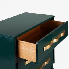 High Gloss Hunter Green Gilt Mid Century 3 Drawer Sideboard Dresser - 4414511