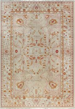 High Quaity Antique Turkish Oushak Botanic Handwoven Wool Rug - 2450498