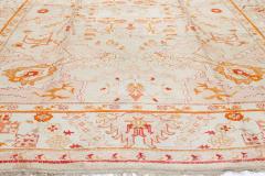 High Quaity Antique Turkish Oushak Botanic Handwoven Wool Rug - 2450500