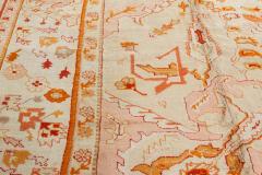 High Quaity Antique Turkish Oushak Botanic Handwoven Wool Rug - 2450506