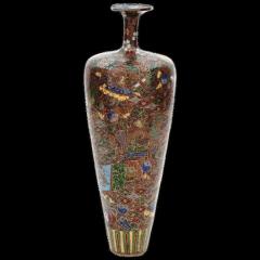 High Quality Antique Meiji Japanese Cloisonne Enamel Vase Kyoto School - 3902399