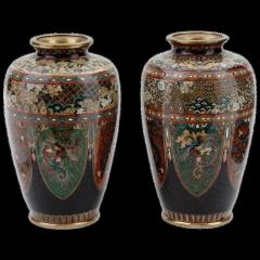 High Quality Japanese Meiji Cloisonne Enamel Vases - 3902152