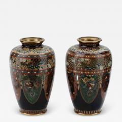 High Quality Japanese Meiji Cloisonne Enamel Vases - 3926393