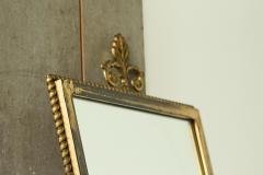 High Quality Neoclassical Louis XVI Style Mirror in Patinated Brass 1960s - 4582743