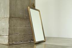 High Quality Neoclassical Louis XVI Style Mirror in Patinated Brass 1960s - 4582783
