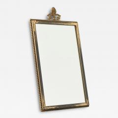 High Quality Neoclassical Louis XVI Style Mirror in Patinated Brass 1960s - 4582978