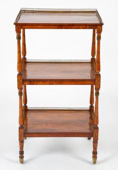 High Regency Bronze Gallery Three Tier Inlaid and Painted Etagere - 3287667