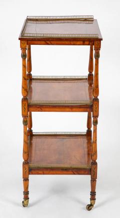 High Regency Bronze Gallery Three Tier Inlaid and Painted Etagere - 3287706