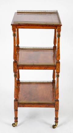 High Regency Bronze Gallery Three Tier Inlaid and Painted Etagere - 3287716