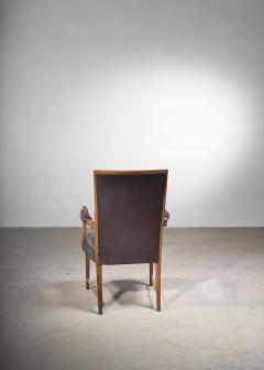 High back side chair with leather seating Austria - 2114275