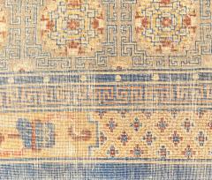 High quality Antique Chinese Blue Yellow Handmade Silk Metal Thread Rug - 2460892