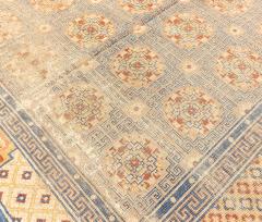 High quality Antique Chinese Blue Yellow Handmade Silk Metal Thread Rug - 2460893
