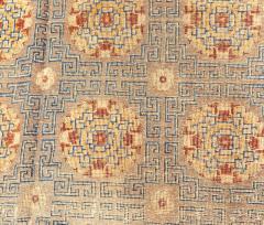 High quality Antique Chinese Blue Yellow Handmade Silk Metal Thread Rug - 2460894