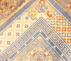High quality Antique Chinese Blue Yellow Handmade Silk Metal Thread Rug - 2460895