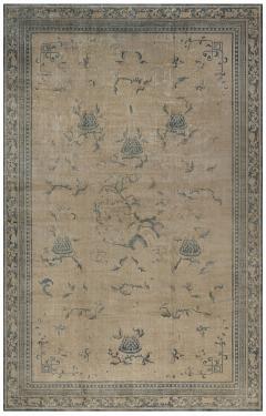 High quality Antique Indian Golden Yellow Handmade Wool Rug - 2453182