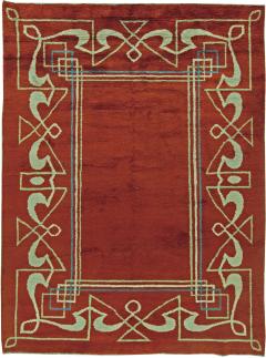 High quality Art Deco Red Brown Handmade Wool Rug - 2456227