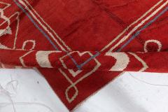 High quality Art Deco Red Brown Handmade Wool Rug - 4122181